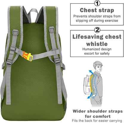 WEREWOLVES 20/35L Lightweight Hiking Backpack, Ultralight Water Resistant Packable Daypack for Women Men
