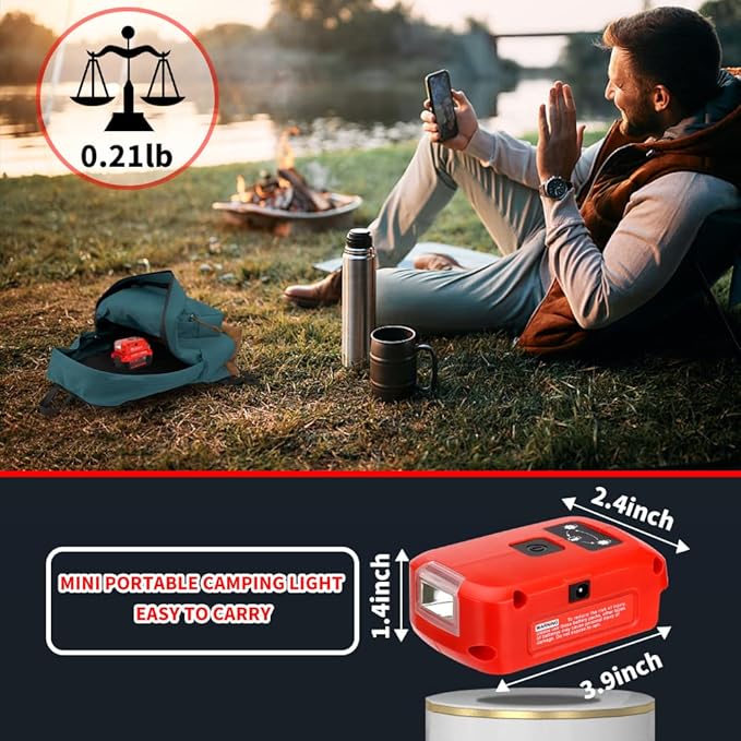 Battery Adapter Charger for Craftsman V20 Li-ion Battery Power Source with 3W 140LM LED Light, 2 USB Ports, 12V DC Port Flashlight Worklight Outdoor Camping Lantern Light