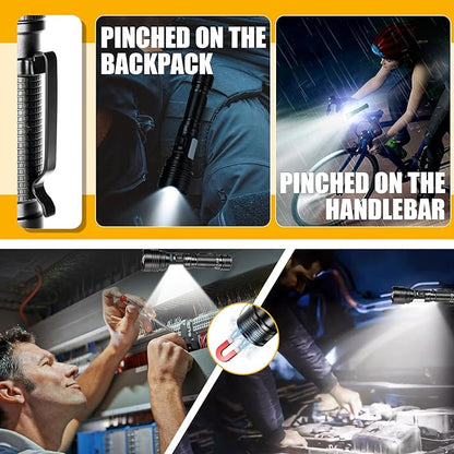 LED Flashlights High Lumens Rechargeable，990000 Lumens Super Bright Flashlight，High Powered Flashlight Zoomable，7 Modes，IPX67 Waterproof，Powerful Tactical Flashlight for Emergencies，Camping