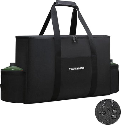 Camp Stove Carry Bag, Camping Stove Carrying Case for Coleman 2-Burner, 1680D Stove Storage bag, with Double Zipper, 2 Adjustful Side Pockets, Fits Grills/Stoves up to 23.6 x 14.5 x 5.5Inches