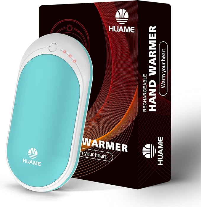 Hand Warmers Rechargeable, Portable Electric Pocket Heater, Reusable USB Hand Warmer with 5200mAh Power Bank, 3 Heat Settings, Winter Essentials for Men Women Hiking, Camping, Skiing