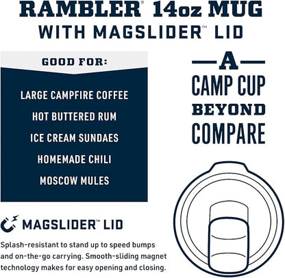 YETI Rambler 14 oz Stackable Mug, Vacuum Insulated, Stainless Steel with MagSlider Lid, Wild Vine Red