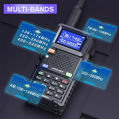 5RH Ham Long Range Radio 10W Radio (Upgraded of UV-5R), 999CH One Key Frequency Match, 2500mAh Battery Rechargeable Walkie Talkies, with Programming Cable, Earpiece, Type-C Charging(2 Pack)