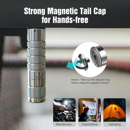 LUMINTOP AA Flashlight - 760 Lumens, Silver Fox 5 Modes, Strong Magnetic Tailcap, Perfect for Outdoor Adventure, Camping, Hiking, Emergencies, and Everyday Carry with AA Type-C Rechargeable Battery