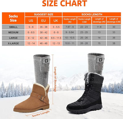 Upgraded Rechargeable Electric Heated Socks,7.4V 2200mAh Battery Powered Cold Weather Heat Socks for Men Women,Outdoor Riding Camping Hiking Motorcycle Skiing Warm Winter Socks