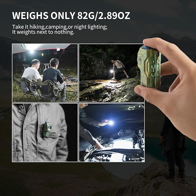 WUBEN X0 Rechargeable Mini Flashlight with Magnet, 900 Lumens Pocket EDC Flashlights, 175° Floodlight Right Angle Flashlight, Super Bright Small LED Flashlights for Camping, Inspection, Repair