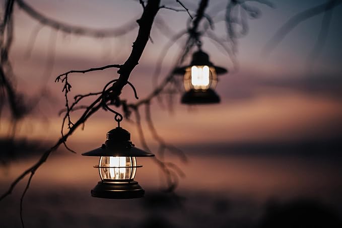 Barebones Edison Mini Lantern - Vintage Adjustable Camping Lantern - Small Lantern Lights - Outdoor Accessories and Camping Essentials