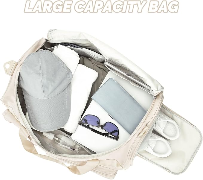 MAXTOP Gym Bag for Women Men Travel Duffle Bag Large Capacity Carry On Weekender Overnight Bag With Shoe Compartment Gym Tote Dry Wet Separation Duffel Bag for Travel