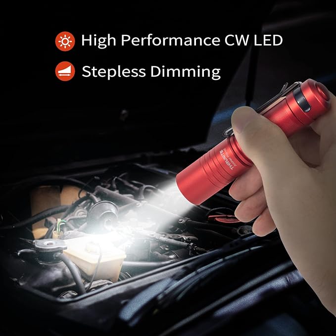 ThruNite Archer Pro V2 EDC Flashlight - 950 Lumens, USB-C Rechargeable, Tail Switch LED Penlight for Camping, Outdoor & Emergency - Cool White (Red)