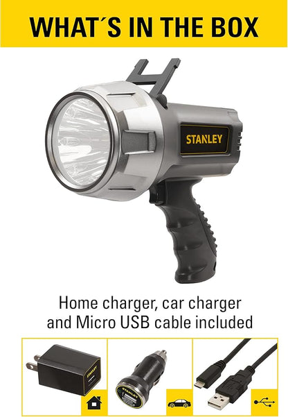 STANLEY SL5HS Rechargeable 1200 Lumen Lithium Ion Ultra Bright LED Spotlight Flashlight,Black