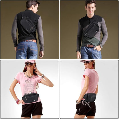 CXWMZY Fanny Packs For Women & Men Waist Pack Hip Bum Bag with Multi-Pockets Large Capacity Waterproof Casual Bum Bag for Disney Traveling Casual Cycling Running Hiking (Camo Black)