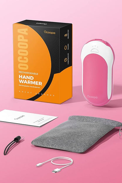OCOOPA Hand Warmers Rechargeable, 10000mAh Electric HandWarmer, 15hrs Hands Heater, Portable Charger, 3 Levels Heating, Perfect for Golf, Hunting, Camping Gifts, H01