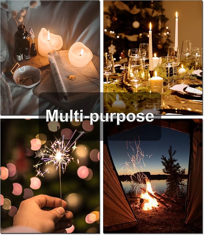 2 Pack Electric Candle Lighter Long Lighter USB Rechargeable Lighter Arc Flameless Plasma Windproof for Candle Camping
