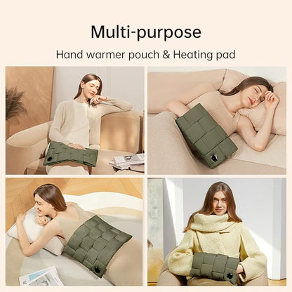 JISULIFE Hand Warmers Rechargeable, 6 Gears Heated Gloves with Power Bank, Multi-Functions Heating Pad & Hand Warmers, Heated Gloves Gifts for Women, Kids, Hunting, Camping