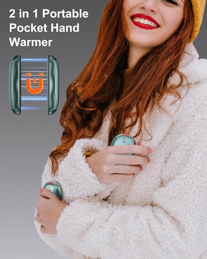 Hand Warmers Rechargeable 2 Pack - 15Hrs Long Heating Rechargeable Heater, Reusable Handwarmers, Portable Pocket Electric Hand Warmer Use As Winter Warm Christmas Birthday Gift