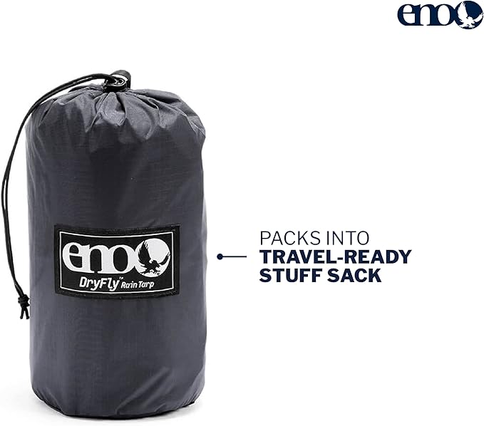 ENO, DryFly Rain Tarp - Heavy-Duty Waterproof Tarp - for Camping, Hiking, Backpacking, Travel, a Festival, or The Beach
