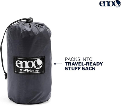 ENO, DryFly Rain Tarp - Heavy-Duty Waterproof Tarp - for Camping, Hiking, Backpacking, Travel, a Festival, or The Beach