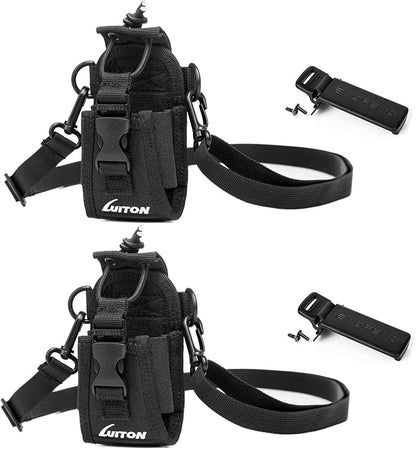 LUITON Radio Holder Walkie Talkie Pouch Molle Radio Pouch BaoFeng Radio Holster Strap Radio Case for Duty Belt Compatible with BaoFeng UV5R 888S F8HP Kenwood Icom HYT Arcshell Retevis H777 (2 Pack)