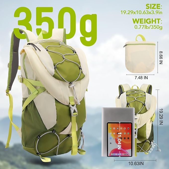 Seektop 20L Waterproof Hiking Backpack - Lightweight Daypack with 8 Pockets & Wet-Dry Compartment for Outdoor Adventures