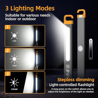 Rechargeable LED Flashlights High Lumens, COB LED Magnetic Work Light with Hook Super Bright Handheld Flashlight for Emergency, Camping, Hiking