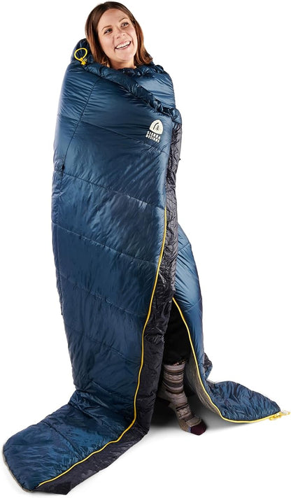 Sierra Designs Elemental 35 Quilt Sleeping Bag, 100% Recycled Synthetic Insulation, Sleeping Pad Clips (2023)