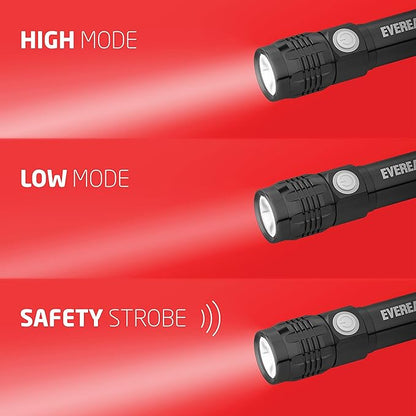 Eveready LED Tactical Flashlight, Bright Rechargeable Flashlights for Emergencies and Camping Gear, Water Resistant Flash Light