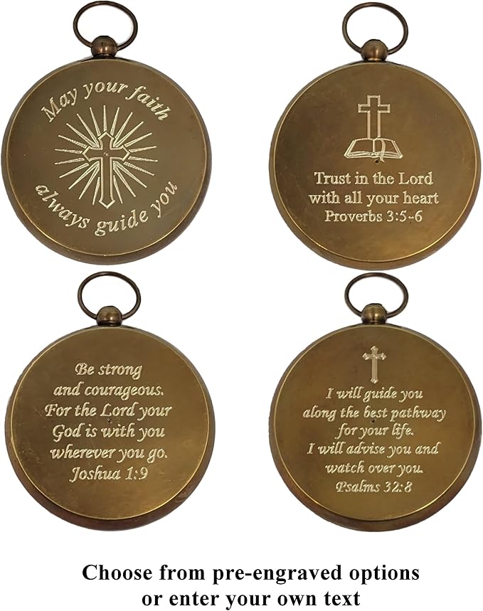 Engraved Compass for Son, Grandson | Personalized Baptism Gifts for Boys | Graduation Gift for Him