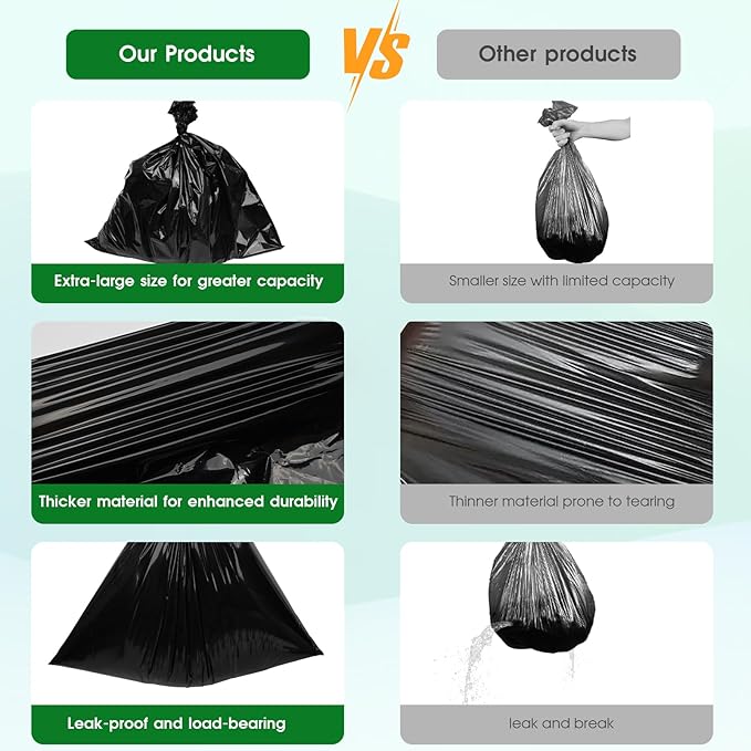 Portable Toilet Bags Disposable Waste Wag Bags Bucket Toilet Liner 12 Gallon for Camping Hiking Trip Thickened Leak-Proof Trash Bags