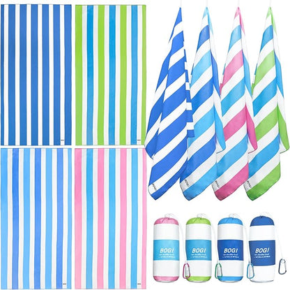 BOGI Microfiber Beach Towel Set,Quick Dry Beach Towel-(Size:L,XL)-Lightweight Absorbent Oversized Travel Towel,Sand Proof Compact Pool Towels for Travel Bath Beach Swim Gym Yoga