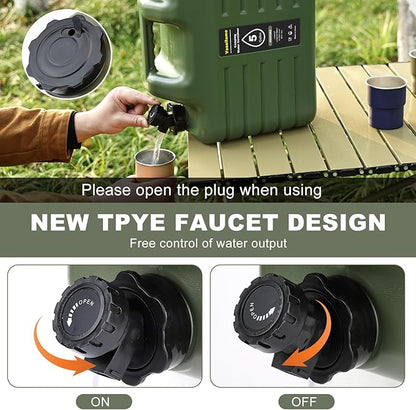 5 Gallon Water Jug with Spigot, Portable Water Containers,Camping Essentials,Portable Water Tank,Water Storage Containers for Camping Outdoor Hiking,Emergency Stroage