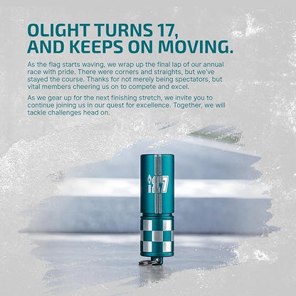 OLIGHT I1R 2 Pro-i17 Eos 180 Lumens EDC Rechargeable Keychain Flashlight, Powered by Rechargeable Battery with USB-C Charing, Mini Handheld Light for Everyday Carry(Checkered Flag)
