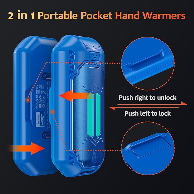 AI Hand Warmers Rechargeable 2 Pack, 6000mAh Electric Hand Warmers with 3 Heat Settings 20Hrs Long Lasting Portable Pocket Heater for Outdoor Camping, Hunting, Golf, Winter Gifts