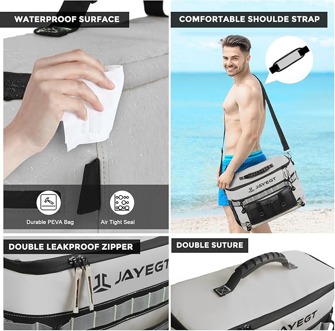 Kayak Cooler Behind Seat - Waterproof Cooler Bag Compatible with Lawn-Chair Seat Kayak，Kayak Accessories Camping Cooler, Portable Ice Chest for Fishing, Beach,Picnic, Trips