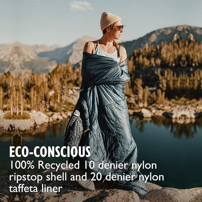 Sierra Designs Elemental 35 Quilt Sleeping Bag, 100% Recycled Synthetic Insulation, Sleeping Pad Clips (2023)