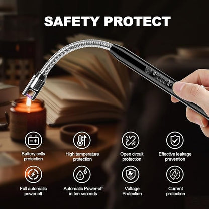 2 Pack Electric Candle Lighter, Rechargeable Plasma Arc USB Lighters with Flexible Neck, Windproof & Flameless for Candles, BBQs, Camping, Kitchen, Fireplace, Fireworks.