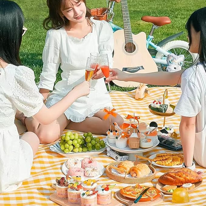 Large 80"x 60" Beach Blanket, Outdoor Picnic Blankets, Waterproof Sandproof Portable Blankets, Foldable and Lightweight for Spring Summer Camping, Beach, Park