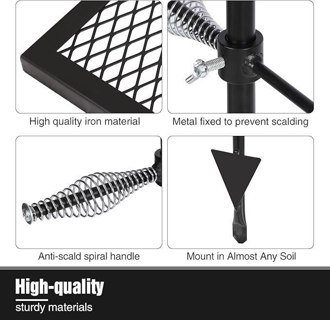 REDCAMP Folding Swivel Campfire Grill, Portable Fire Pit Grill Grate Over Fire Pit, Heavy Duty Steel Grate & Camp Fire Rack with Carrying Bag for Outdoor Camping Cooking