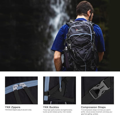 MOUNTAINTOP 40L Hiking Backpack Travel Daypack with Rain Cover for Outdoor Backpacking, Camping