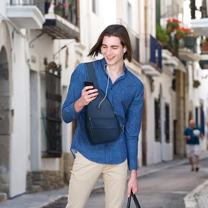 Crossbody Bags for Women Men Trendy Sling Bag Bakpack Casual Chest Bag with Convertible Shoulder Strap