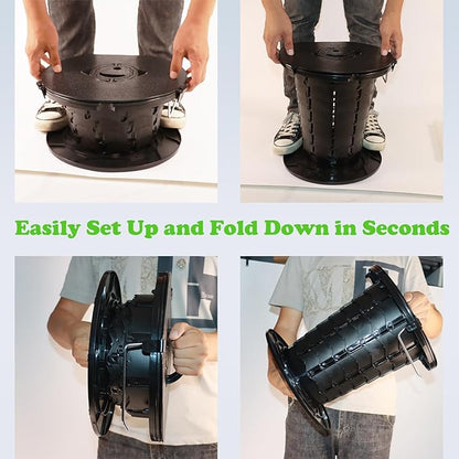 MEETSUN Portable Toilet for Camping,Camping Toilet Portable Hold Up 330Lbs. Adjustable Height Foldable Camp Toilet,Portable Potty for Emergency Situations,Traffic Jams,Camping,Boat.No Light Version.