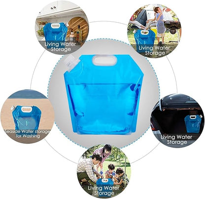 Collapsible Water Storage Container Bag, Portable Camping and Emergency Water Jug with Spout for Hydration, Outdoors, and Disaster Preparedness (10L)