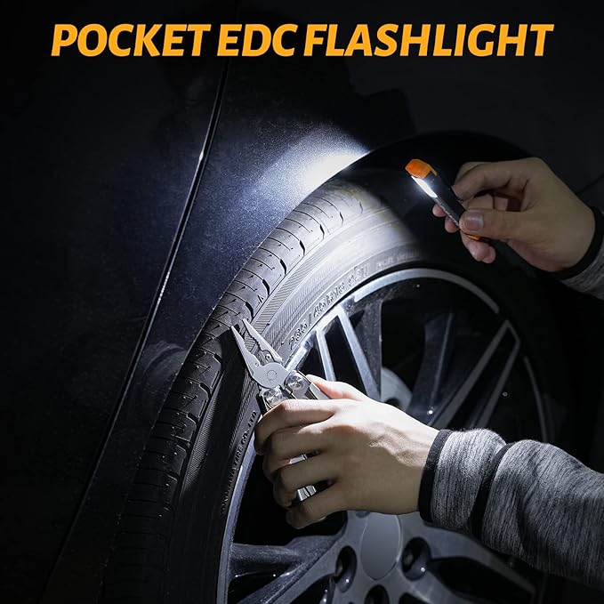 Mini Flashlight, Rechargeable Flashlights 300 Lumens Pocket EDC Flashlight with Magnetic Base Small Handheld Flashlight with Clip for Camping, Outdoor, Emergency