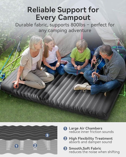 Hikenture Double Sleeping Pad for Camping 2 Person (Grey)