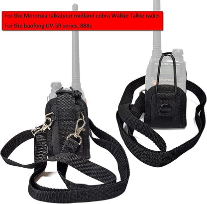 HYS Universal Holster Radio Case, Worn on a Belt/Shoulder Strap Radio Holster for baofeng UV5R 888S Motorola talkabout Midland Cobra Walkie Talkie radio