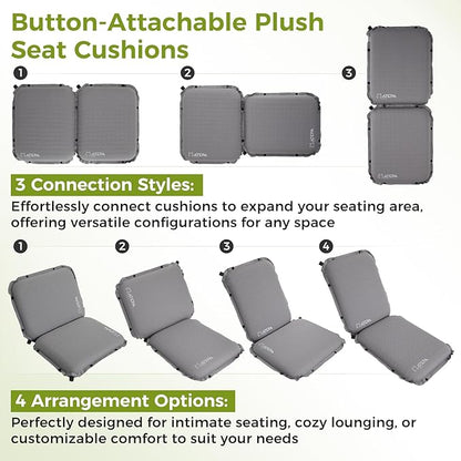 ATEPA Inflatable Stadium Seat Cushion, Self-Inflating Memory Foam Stadium Seats Camping Accessories Chair Pad for Outdoor Airplane Travel Bleacher Patio Backpacking