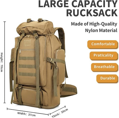 Hiking Daypack for Men Large Army Rucksack molle bag Military Tactical Backpack for Outdoor Traveling Camping