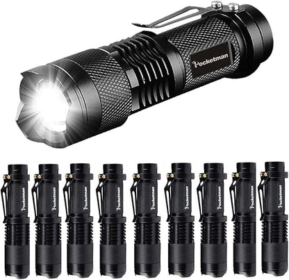 Pocketman Mini Flashlight 7W 300 lumens Portable Mini LED Flashlight 3 Mode Tactical Lamp for Hiking, Camping & Power Outage