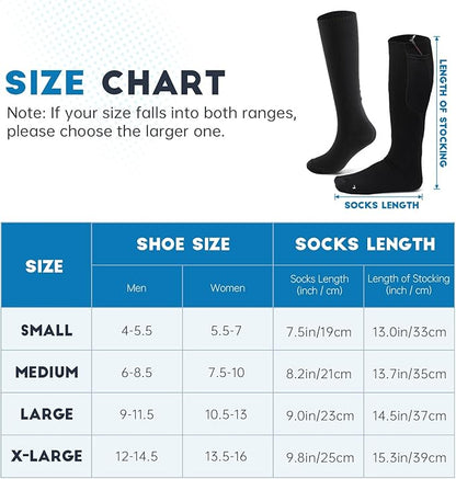 Heated Socks, Remote Control 4000mAh 5V Rechargeable Electric Heated Socks with 3 Heat Settings for Men Women Outdoor Hunting Skiing Camping Warm Winter Socks