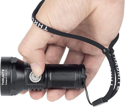 ThruNite Catapult Mini V2 LED Searchlight, 515 Meters Long Throw, High 1108 Lumens Rechargeable Flashlight for Law Enforcement, Search and Rescue, Emergency Signaling, EDC Use, Cool White