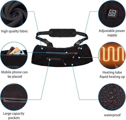 Heated Hand Muff,Electric Heating Hand Warmer Pouch,Hand Warmers Rechargeable,Football Hand Warmer,3 Temperature Control,Hand Warmers Muff for Outdoor Hunting,Golf,Football,Camping (No Battery)